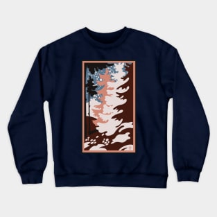 Retro Vintage Winter Forest Rose and Blue Crewneck Sweatshirt